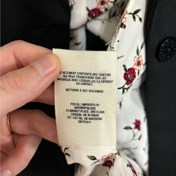 NWT Cartonnier Anthropologie Lloyd Tie Sleeve Easy Blazer in Black - Size 0 - Picture 12 of 13